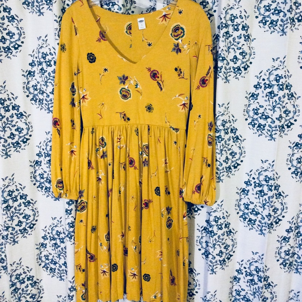 Old Navy Yellow Floral Dress